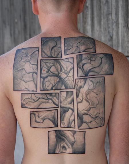 Oak Adams - Tree in Squares Tattoo